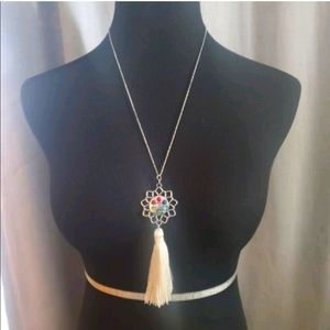 HP 🎉Chakra Mandala Silver Necklace Handmade